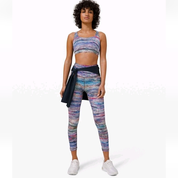 Lululemon Wunder Under Train High Rise Cropped 21" Leggings Digital Oasis Size 6 - Picture 1 of 8